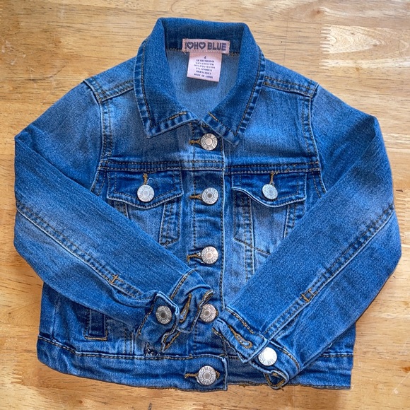 COPY - Soho Blue Girls 4 Blue Jean Denim Jacket  Long Sleeve. Gently used - Picture 1 of 5